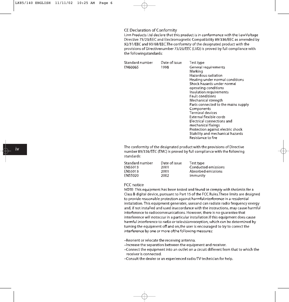 Linn LK85 User Manual | Page 6 / 24