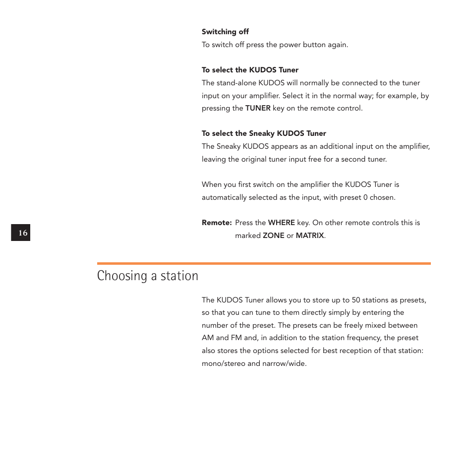 Choosing a station | Linn Kudos User Manual | Page 23 / 48