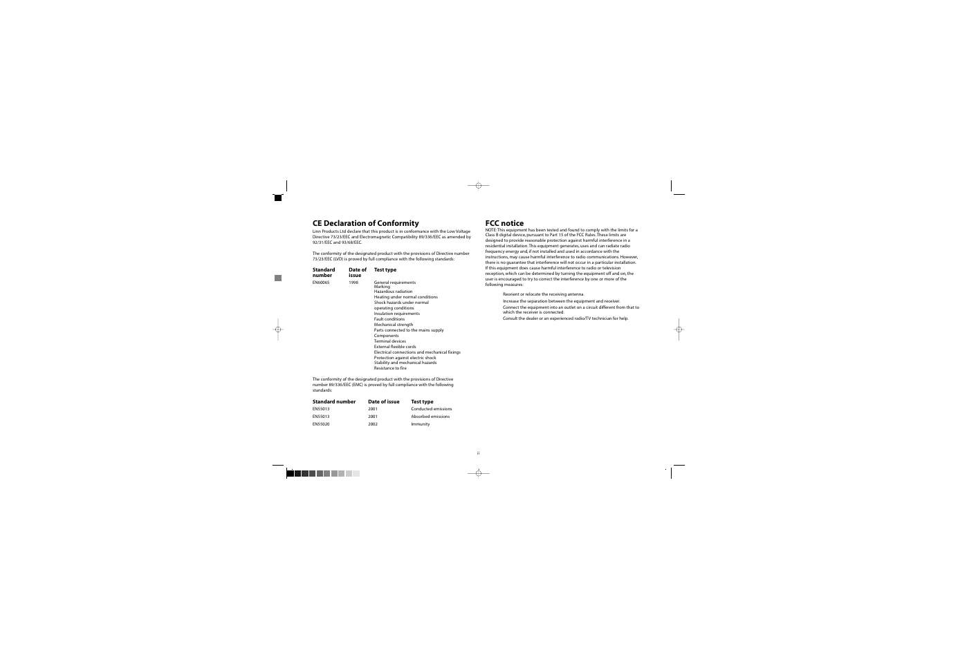 Ce declaration of conformity, Fcc notice | Linn Melodik User Manual | Page 4 / 36