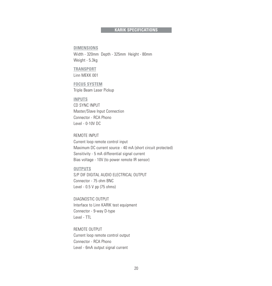 Linn CD Playback System User Manual | Page 26 / 28