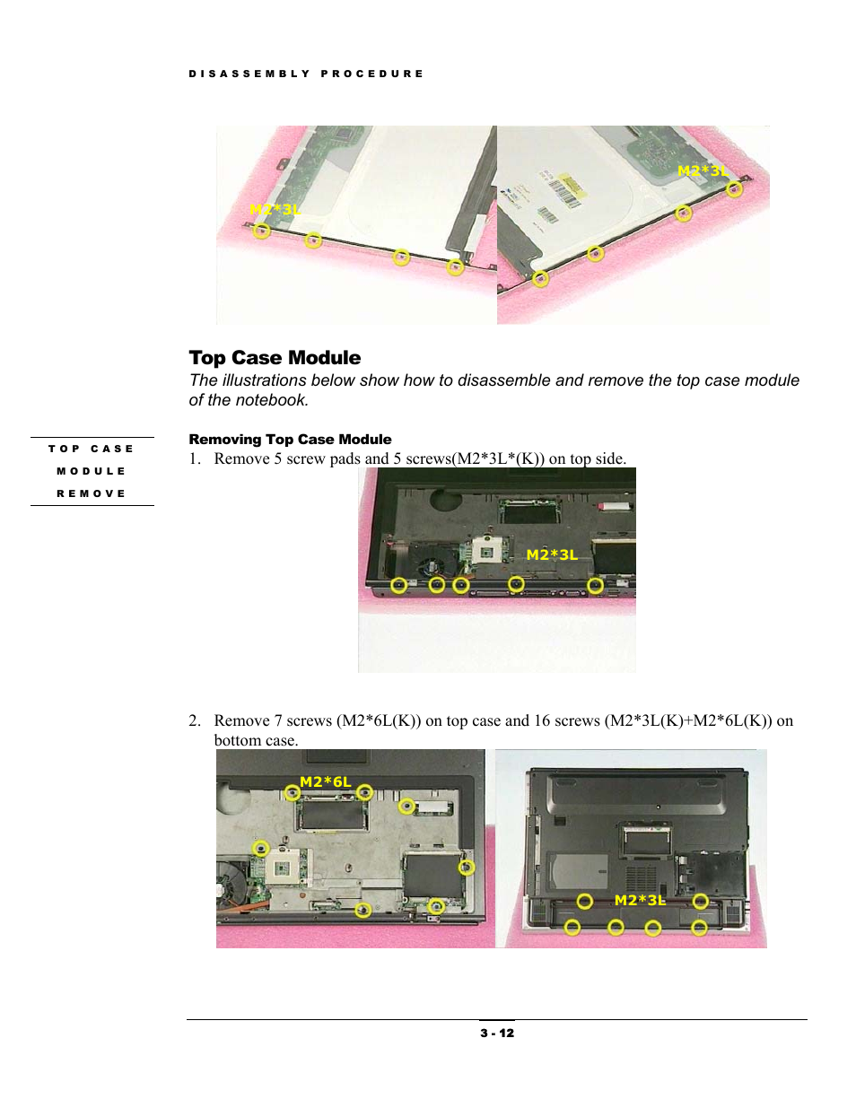 Top case module | LCD Digital M6000 User Manual | Page 12 / 18