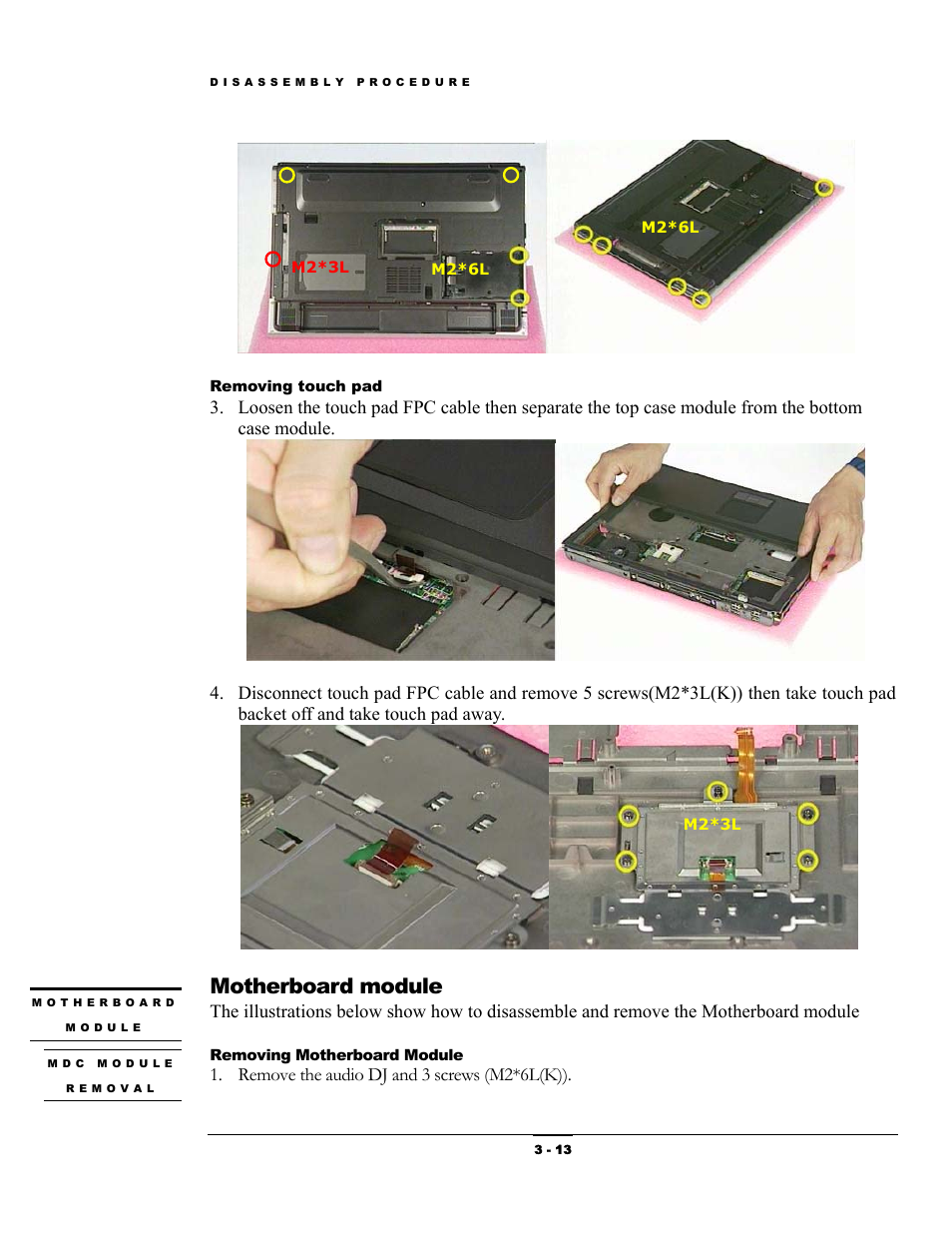 Motherboard module | LCD Digital M6000 User Manual | Page 13 / 18