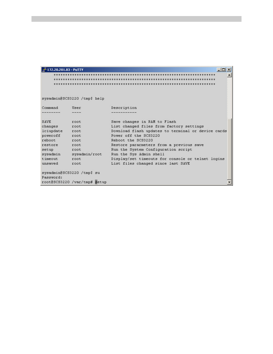 2 sys admin vs. root access | Lightwave Communications SCS3230 User Manual | Page 39 / 97
