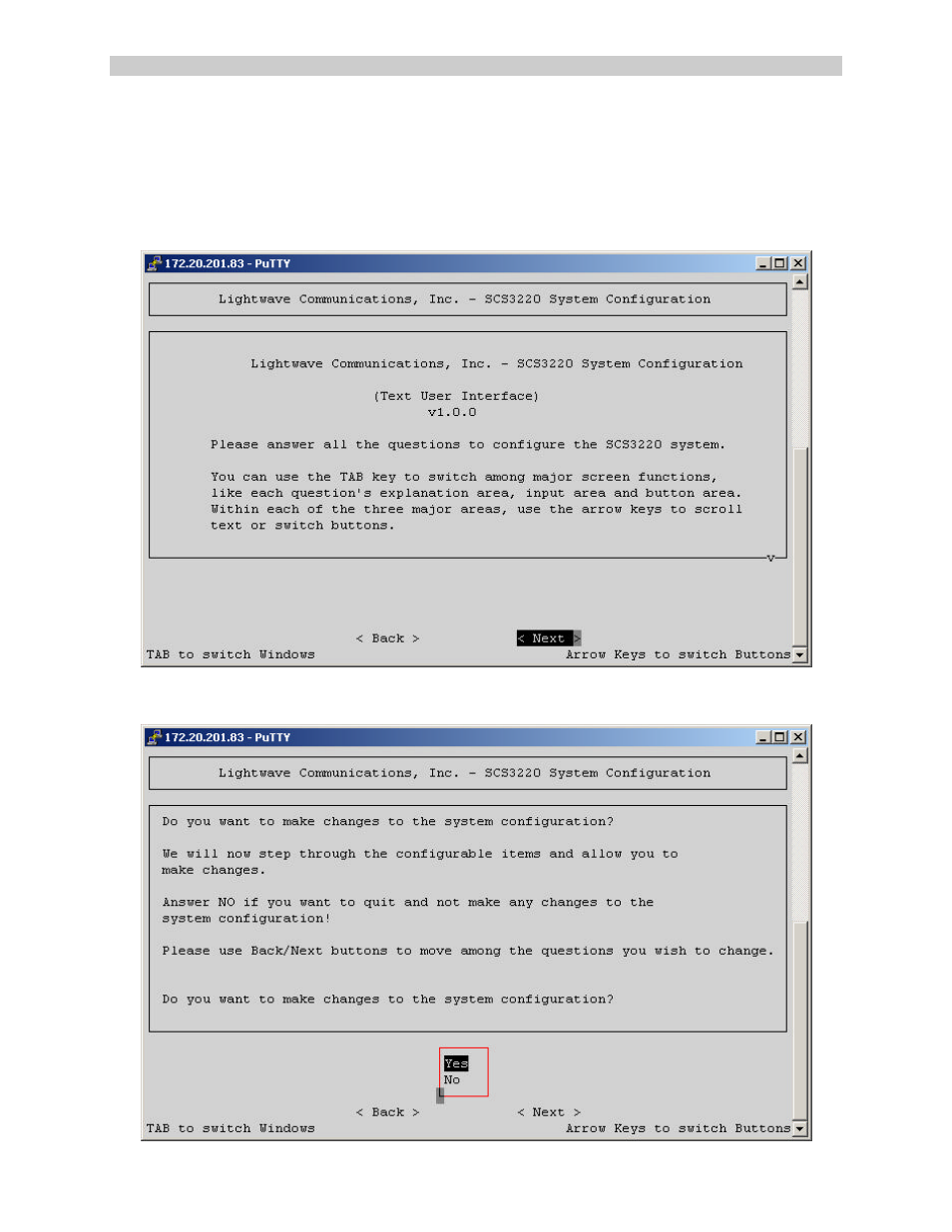 3 setup script | Lightwave Communications SCS3230 User Manual | Page 40 / 97