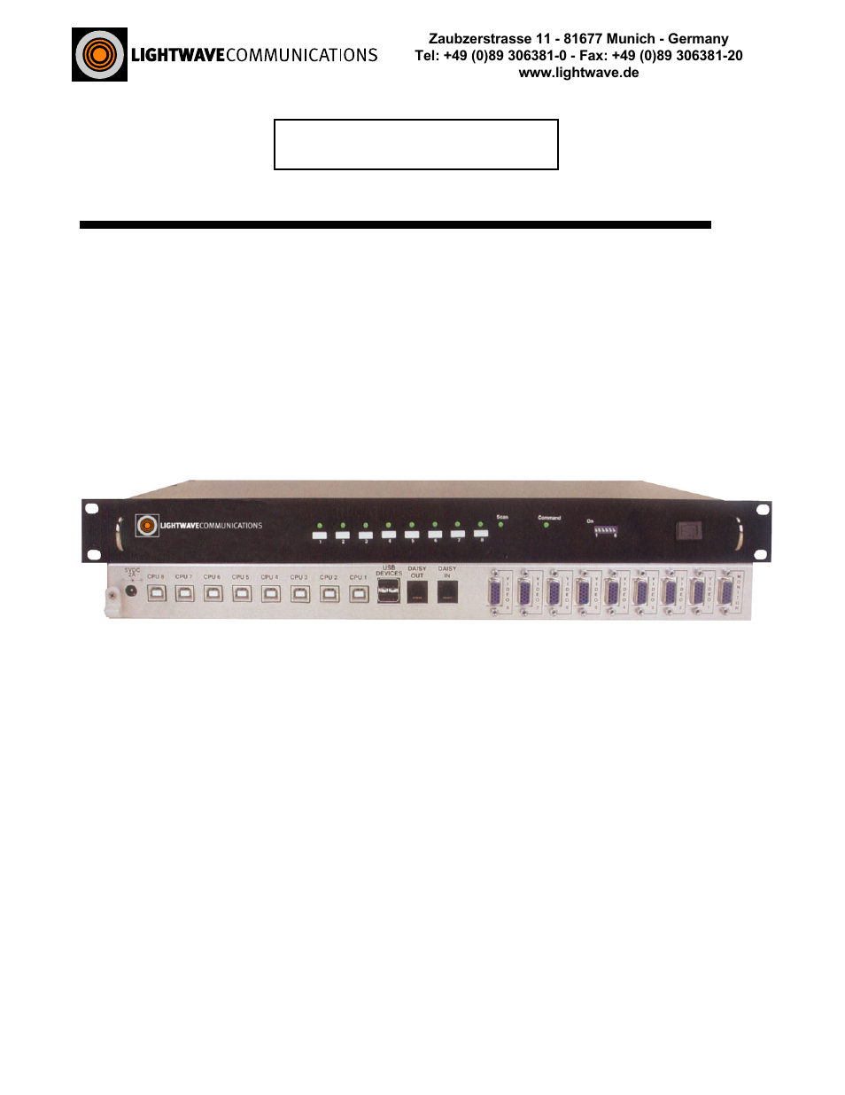Lightwave Communications USB-Wizard User Manual | 26 pages