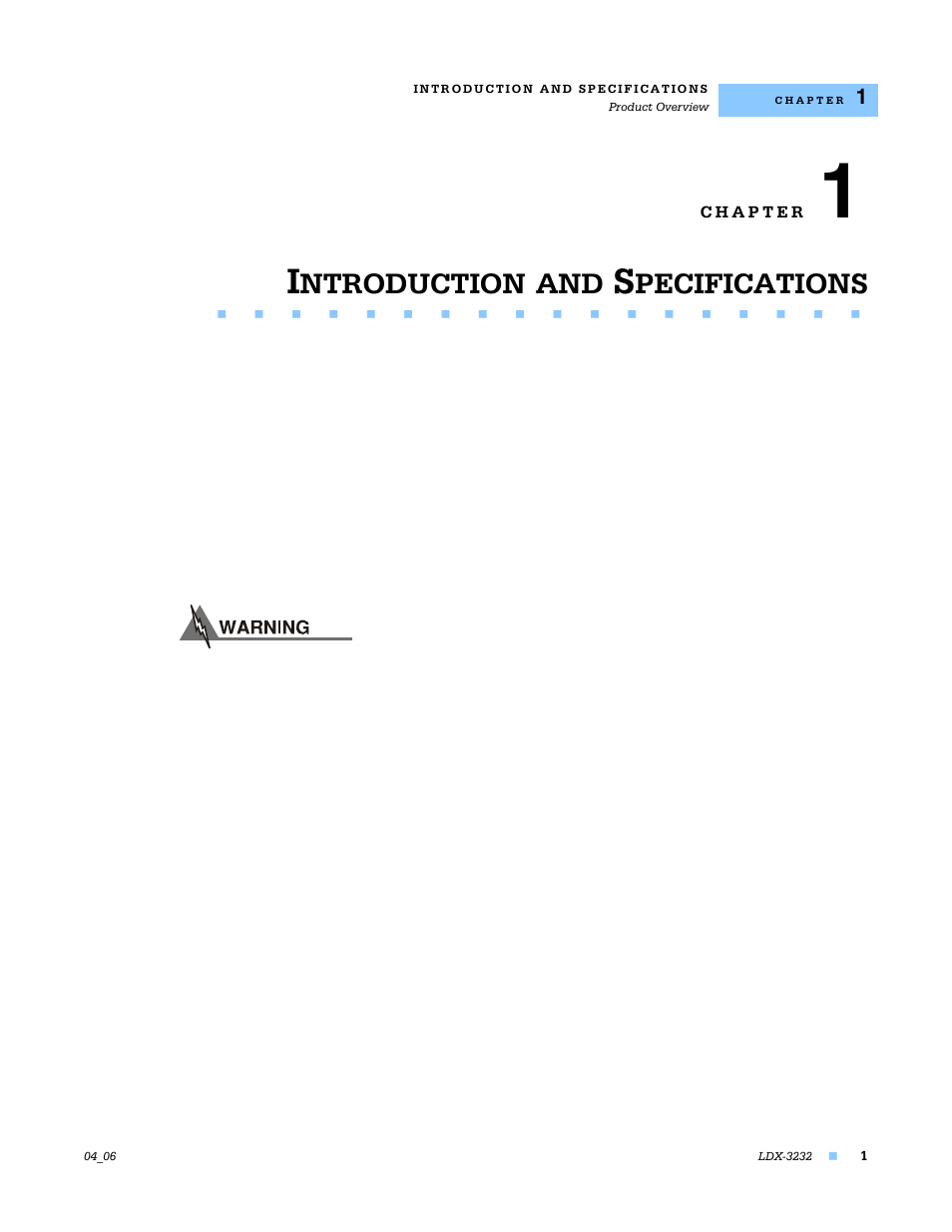 Ntroduction, Pecifications | Lightwave Communications LDX-3232 User Manual | Page 17 / 118