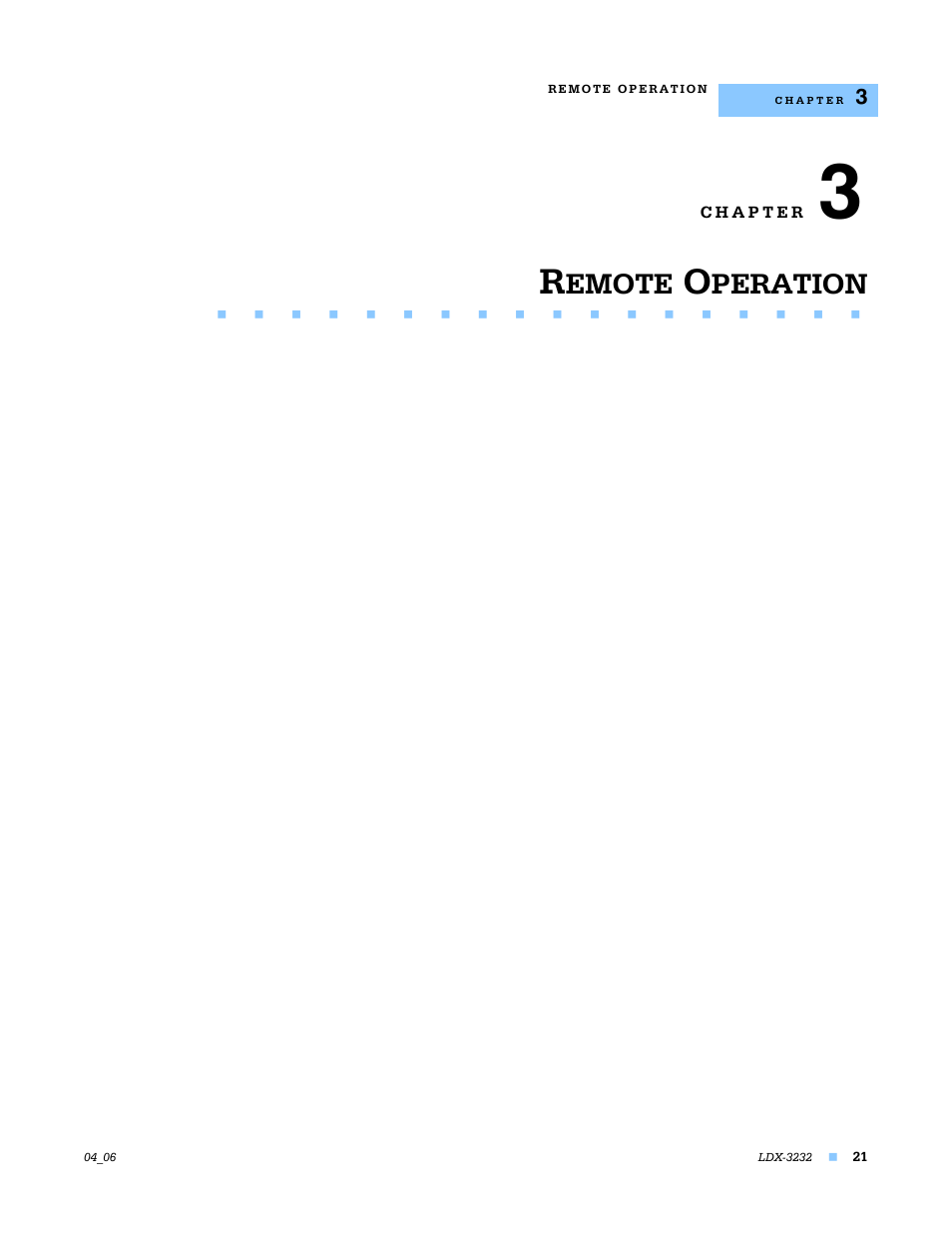 Emote, Peration | Lightwave Communications LDX-3232 User Manual | Page 37 / 118