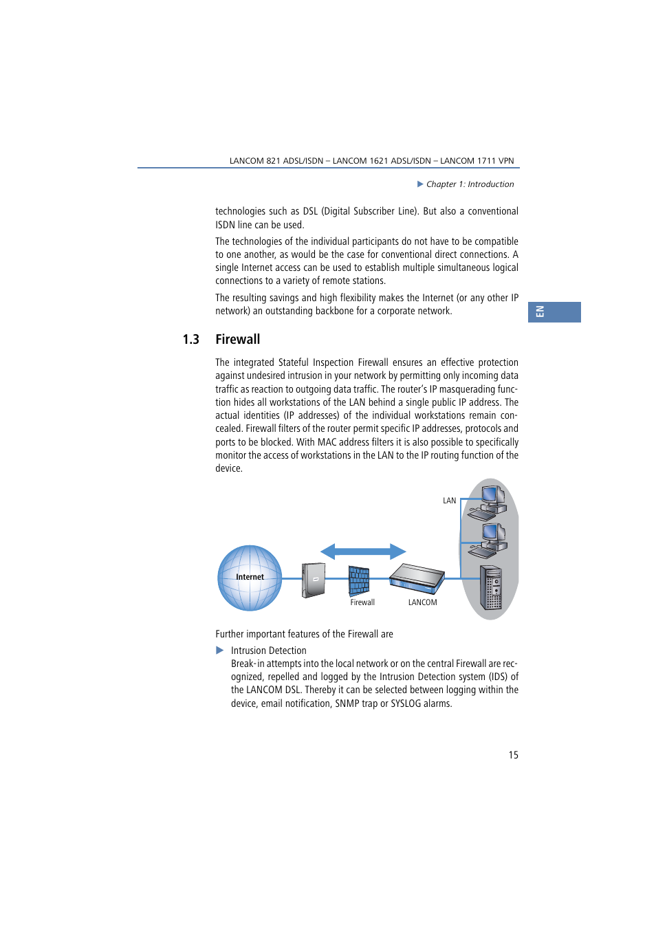3 firewall, Firewall | Lancom Systems 821 User Manual | Page 15 / 82