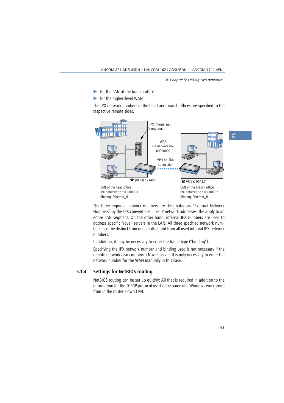 4 settings for netbios routing | Lancom Systems 821 User Manual | Page 51 / 82
