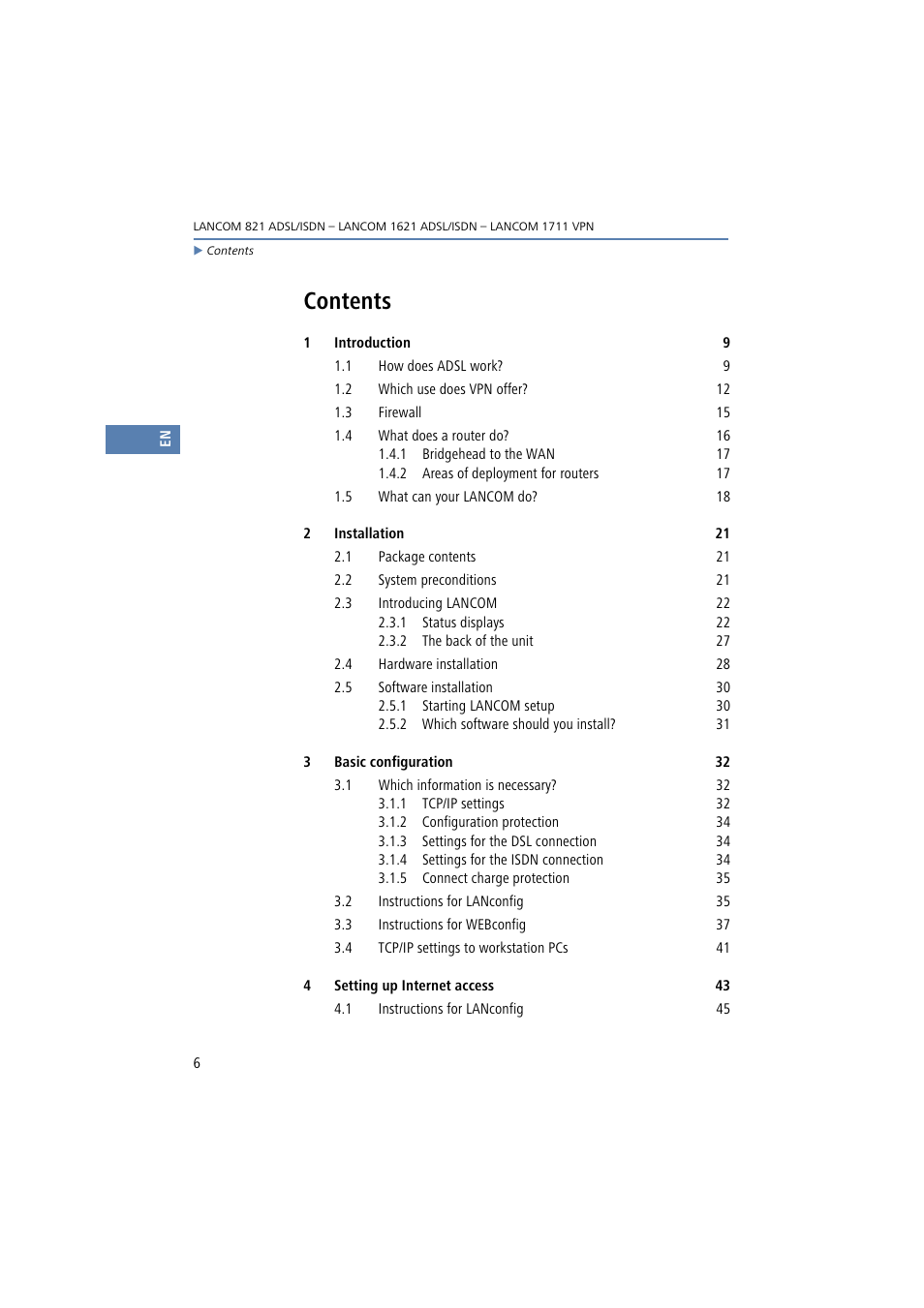 Lancom Systems 821 User Manual | Page 6 / 82