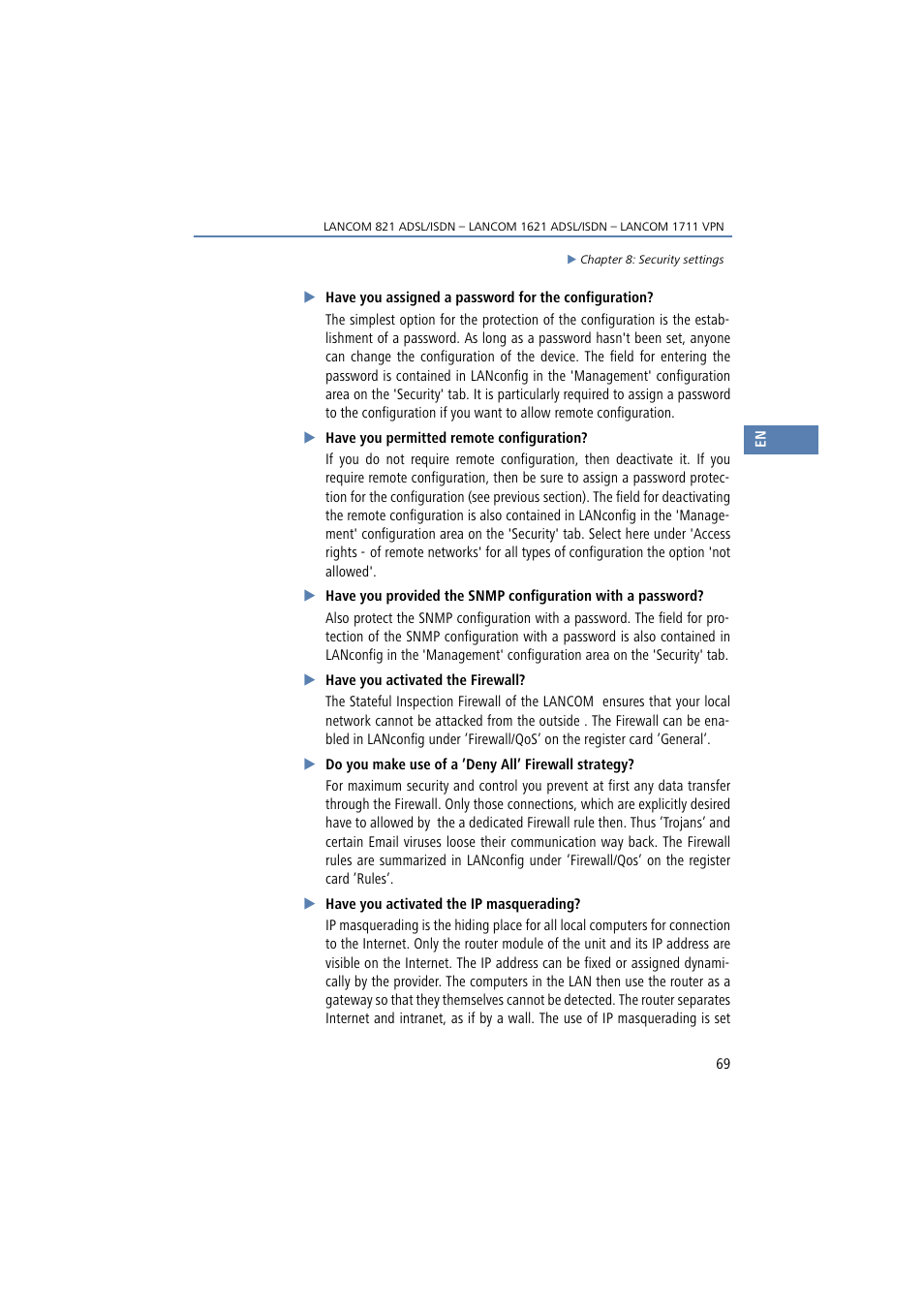 Lancom Systems 821 User Manual | Page 69 / 82