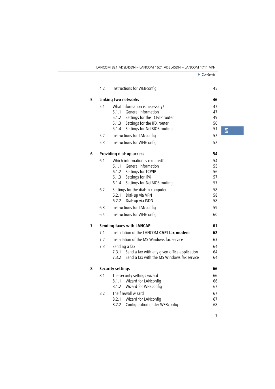 Lancom Systems 821 User Manual | Page 7 / 82