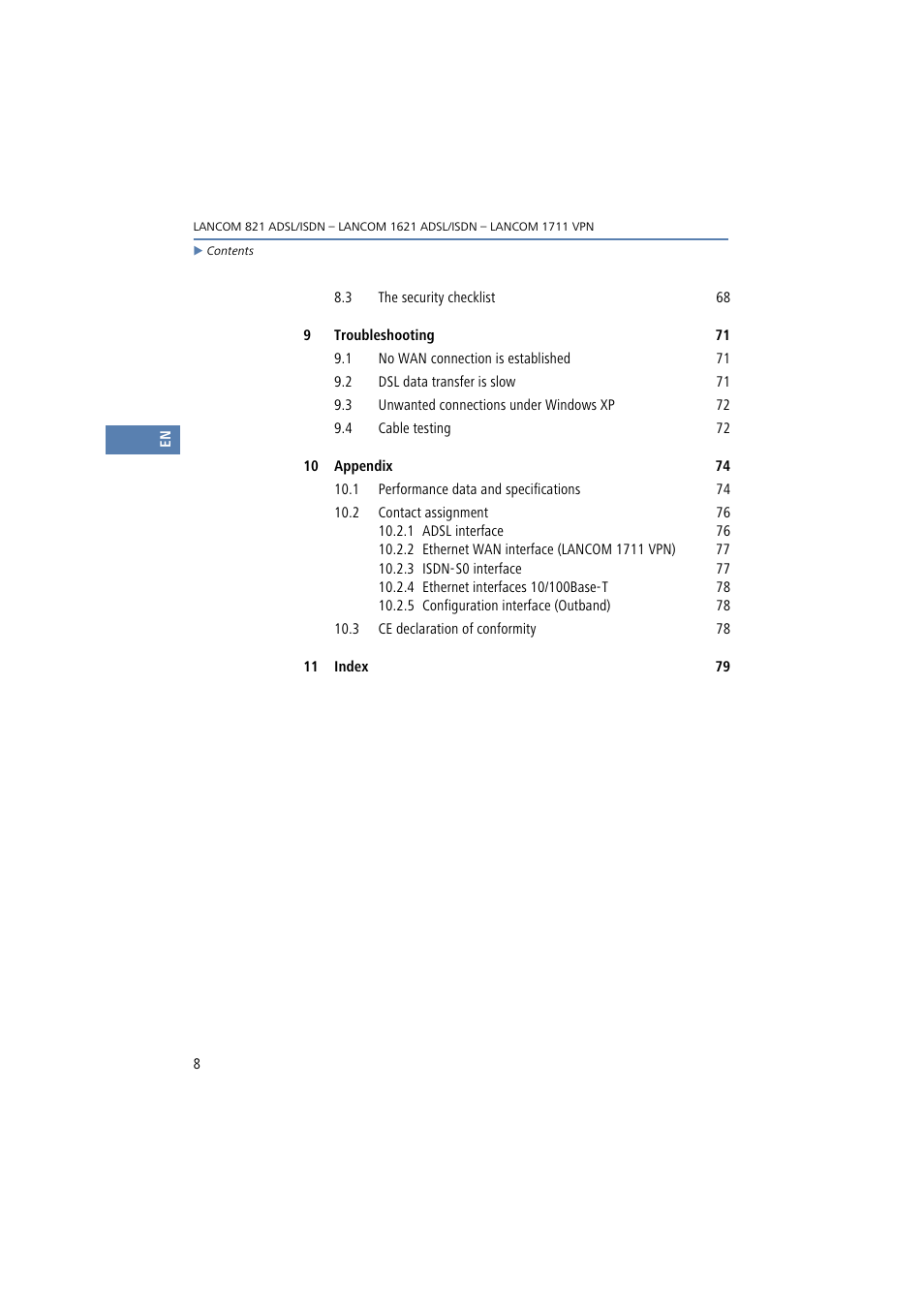 Lancom Systems 821 User Manual | Page 8 / 82