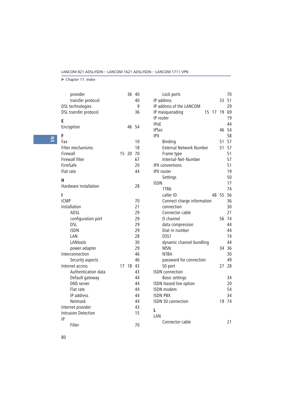 Lancom Systems 821 User Manual | Page 80 / 82