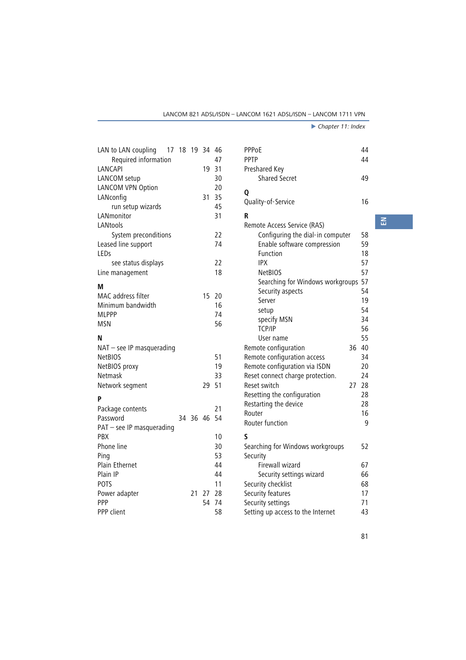 Lancom Systems 821 User Manual | Page 81 / 82