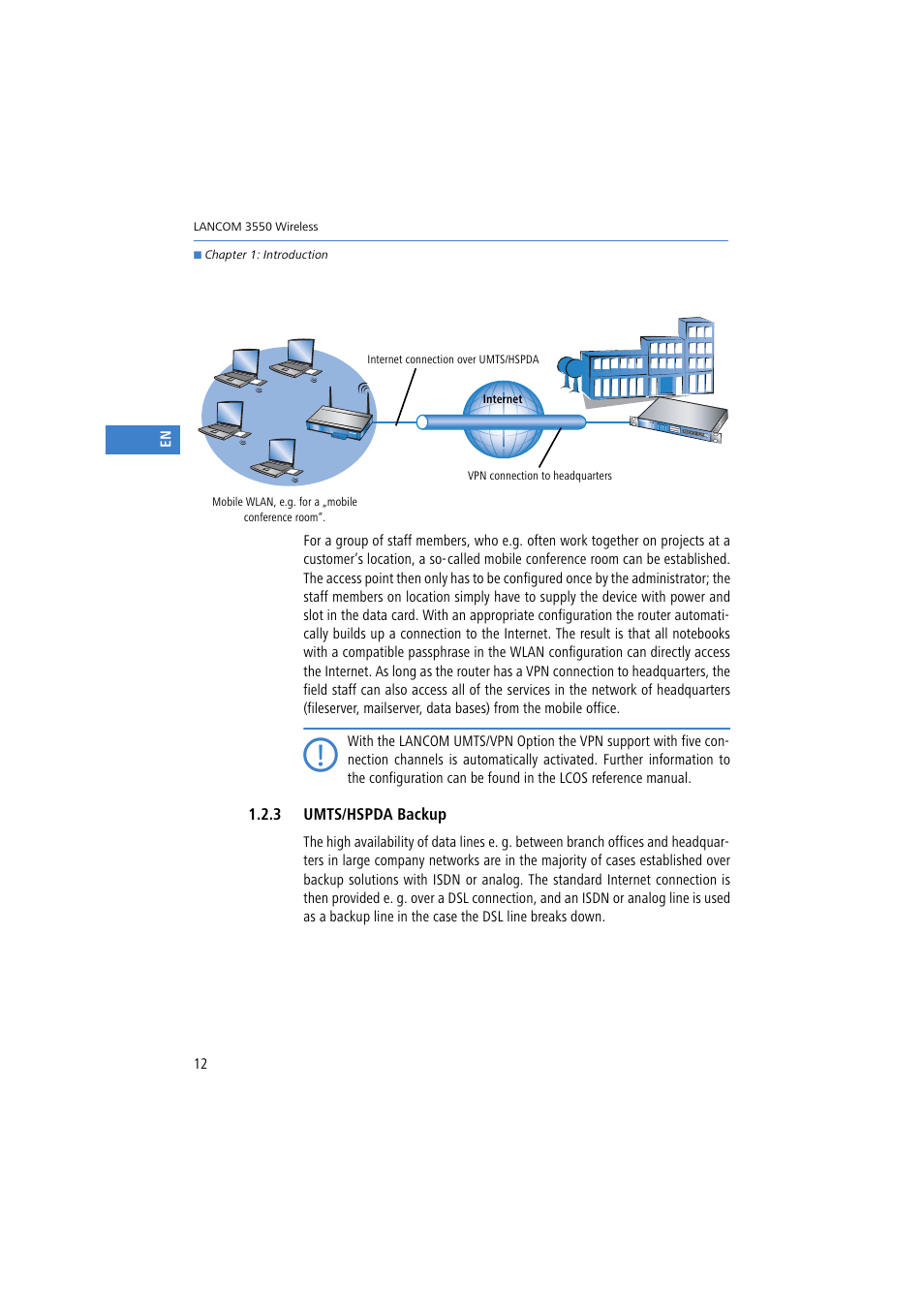3 umts/hspda backup | Lancom Systems 3550 User Manual | Page 12 / 81