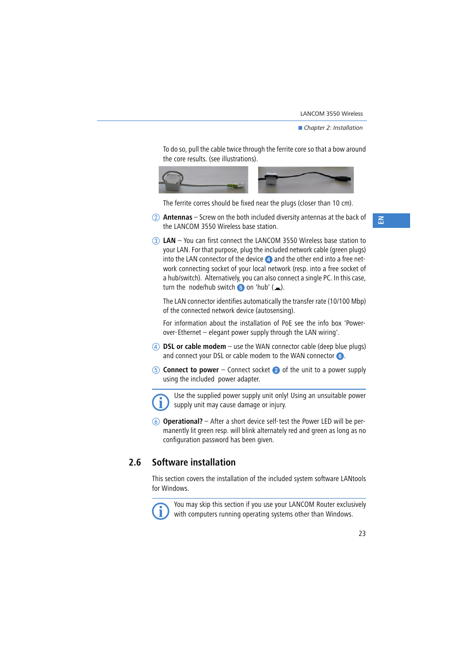 6 software installation | Lancom Systems 3550 User Manual | Page 23 / 81