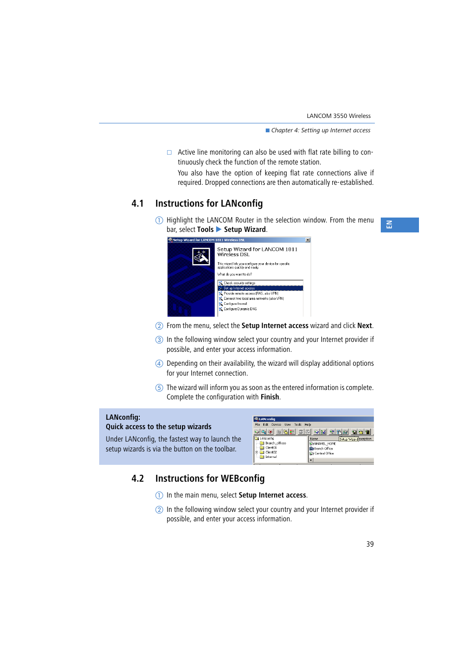 1 instructions for lanconfig, 2 instructions for webconfig | Lancom Systems 3550 User Manual | Page 39 / 81
