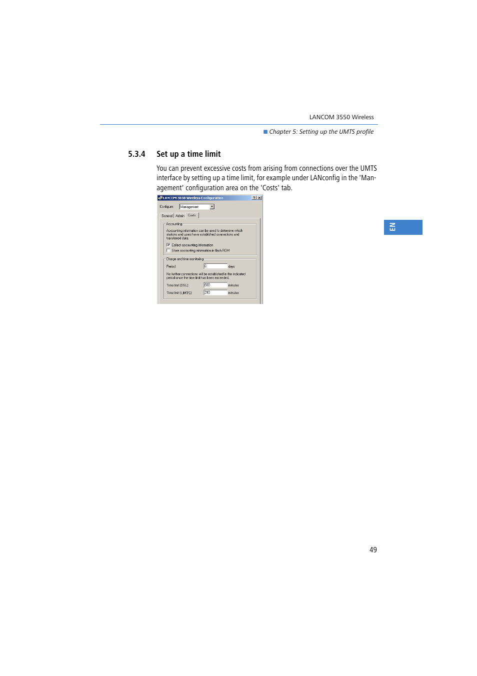 4 set up a time limit | Lancom Systems 3550 User Manual | Page 49 / 81