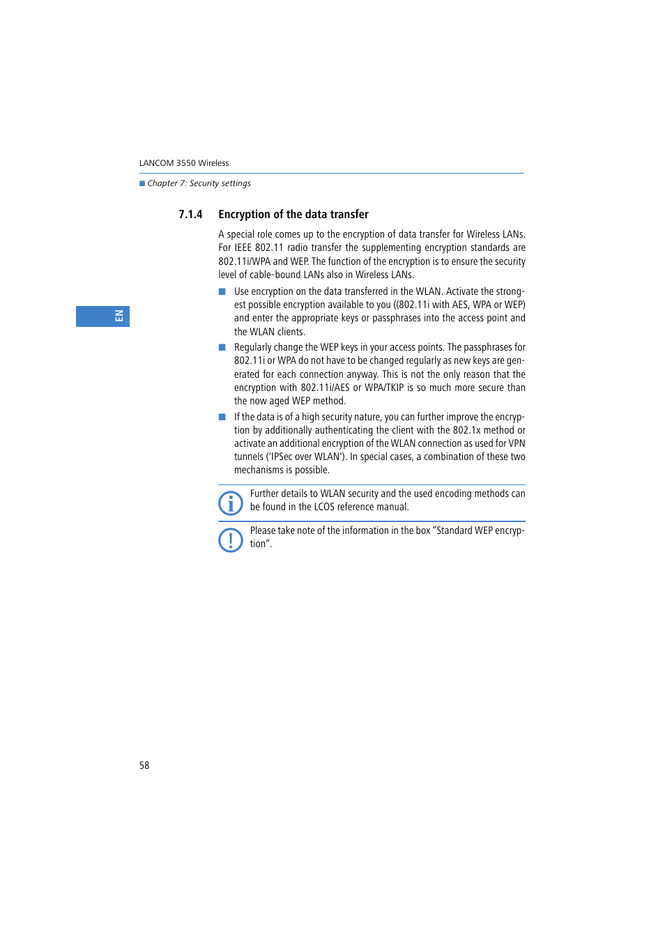 4 encryption of the data transfer | Lancom Systems 3550 User Manual | Page 58 / 81