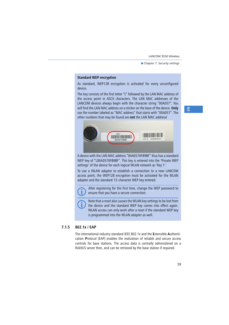 5 802.1x / eap | Lancom Systems 3550 User Manual | Page 59 / 81
