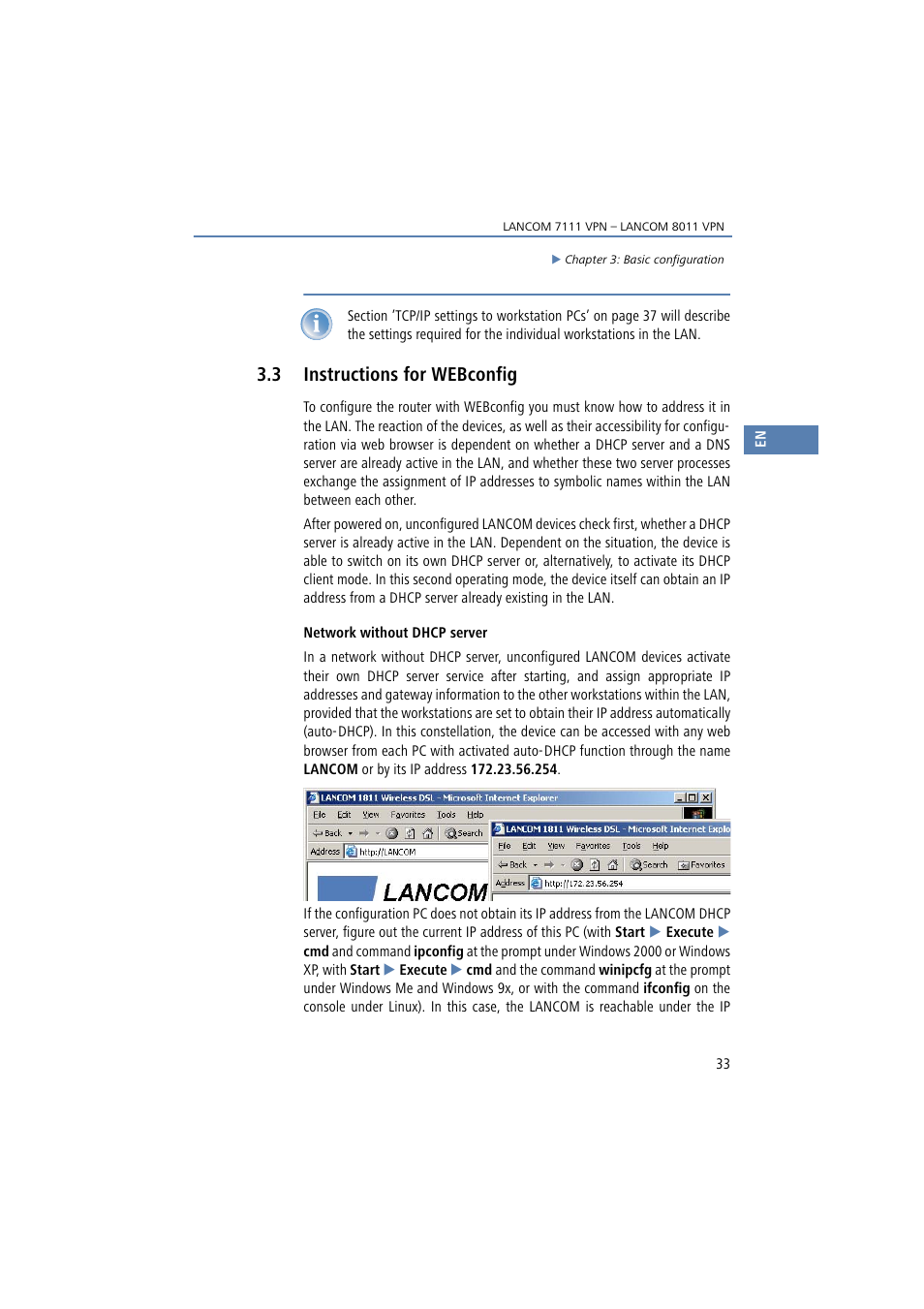 3 instructions for webconfig | Lancom Systems 7111 VPN User Manual | Page 33 / 77