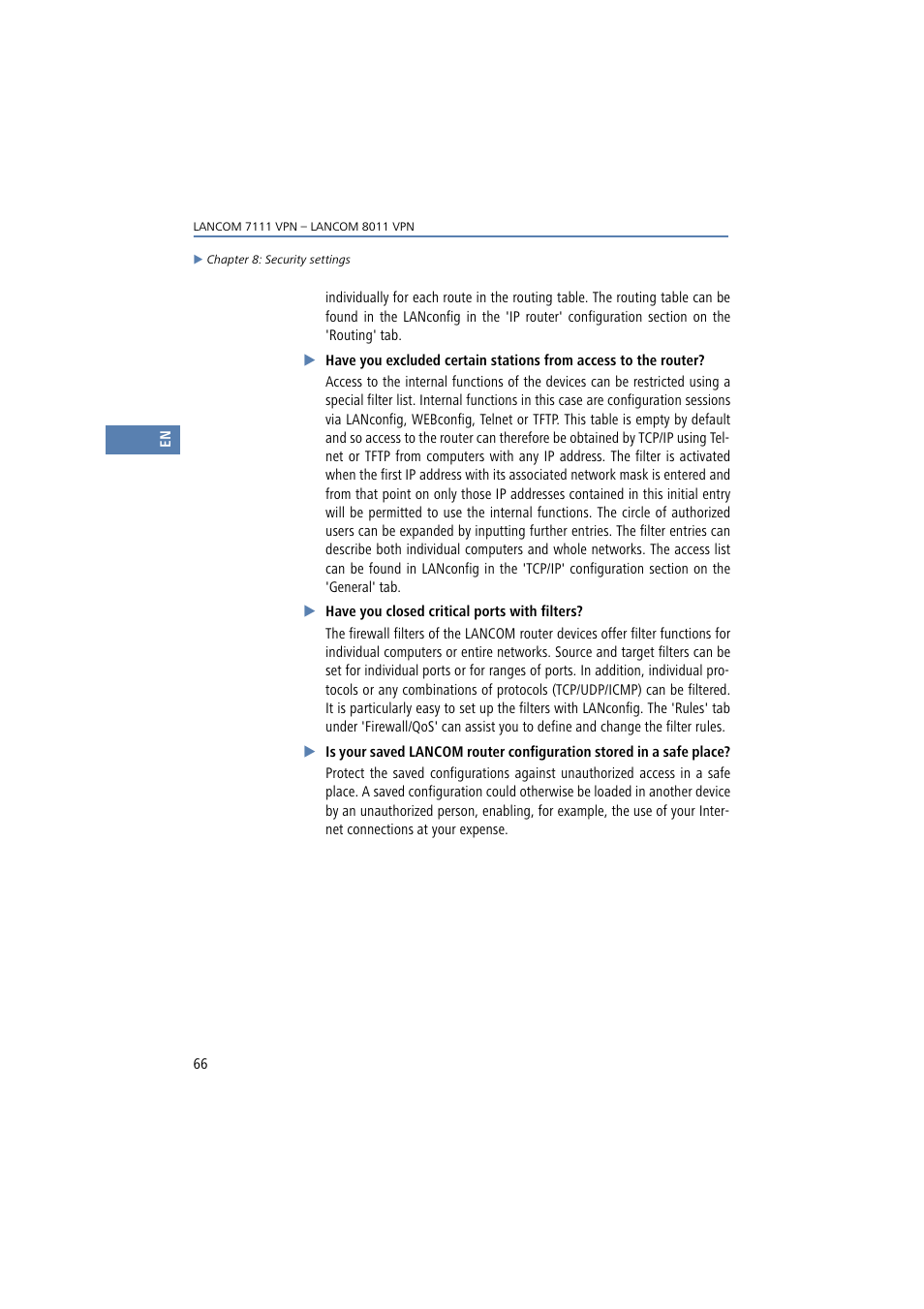 Lancom Systems 7111 VPN User Manual | Page 66 / 77
