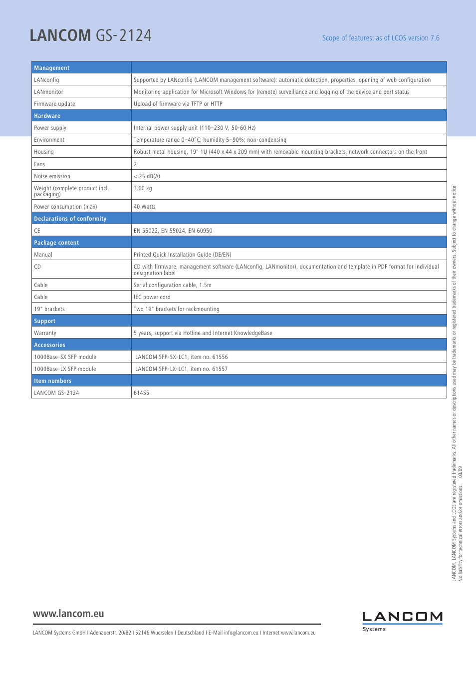 Lancom gs-2124 | Lancom Systems GS-2124 User Manual | Page 4 / 4