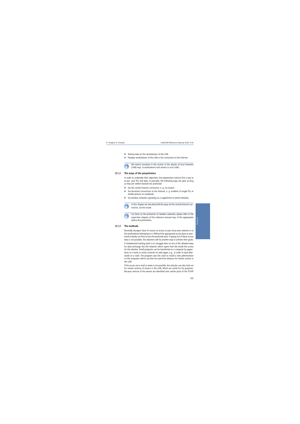 2 the ways of the perpetrators, 3 the methods | Lancom Systems LCOS 3.50 User Manual | Page 105 / 346