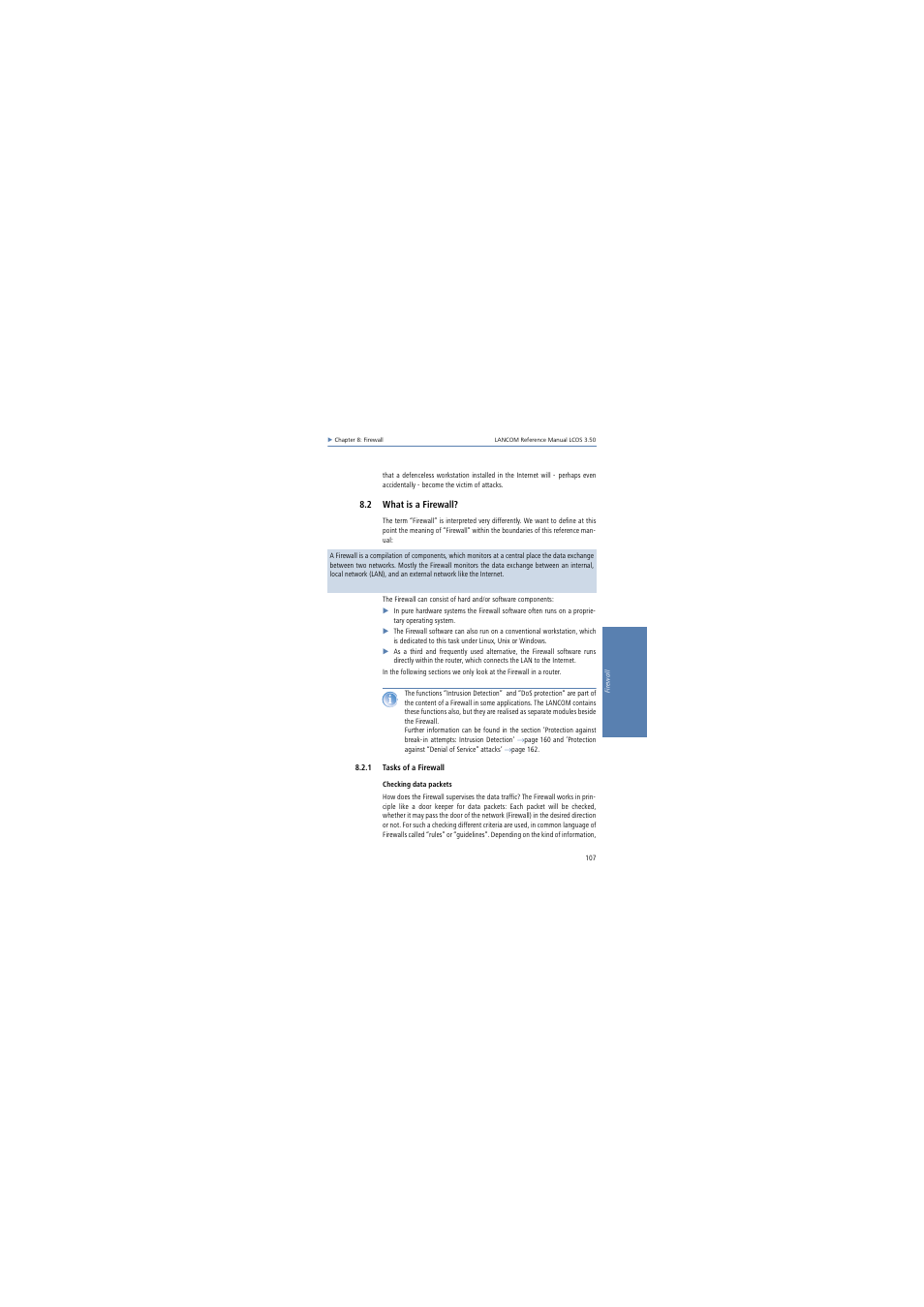 2 what is a firewall, 1 tasks of a firewall | Lancom Systems LCOS 3.50 User Manual | Page 107 / 346