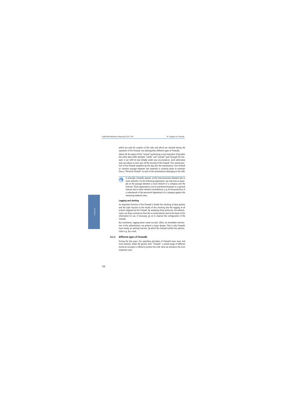 2 different types of firewalls | Lancom Systems LCOS 3.50 User Manual | Page 108 / 346