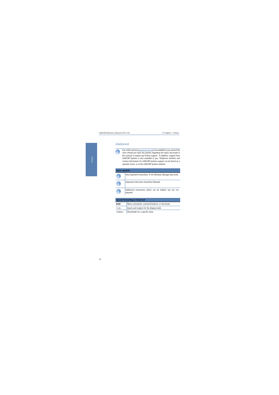 Lancom Systems LCOS 3.50 User Manual | Page 12 / 346