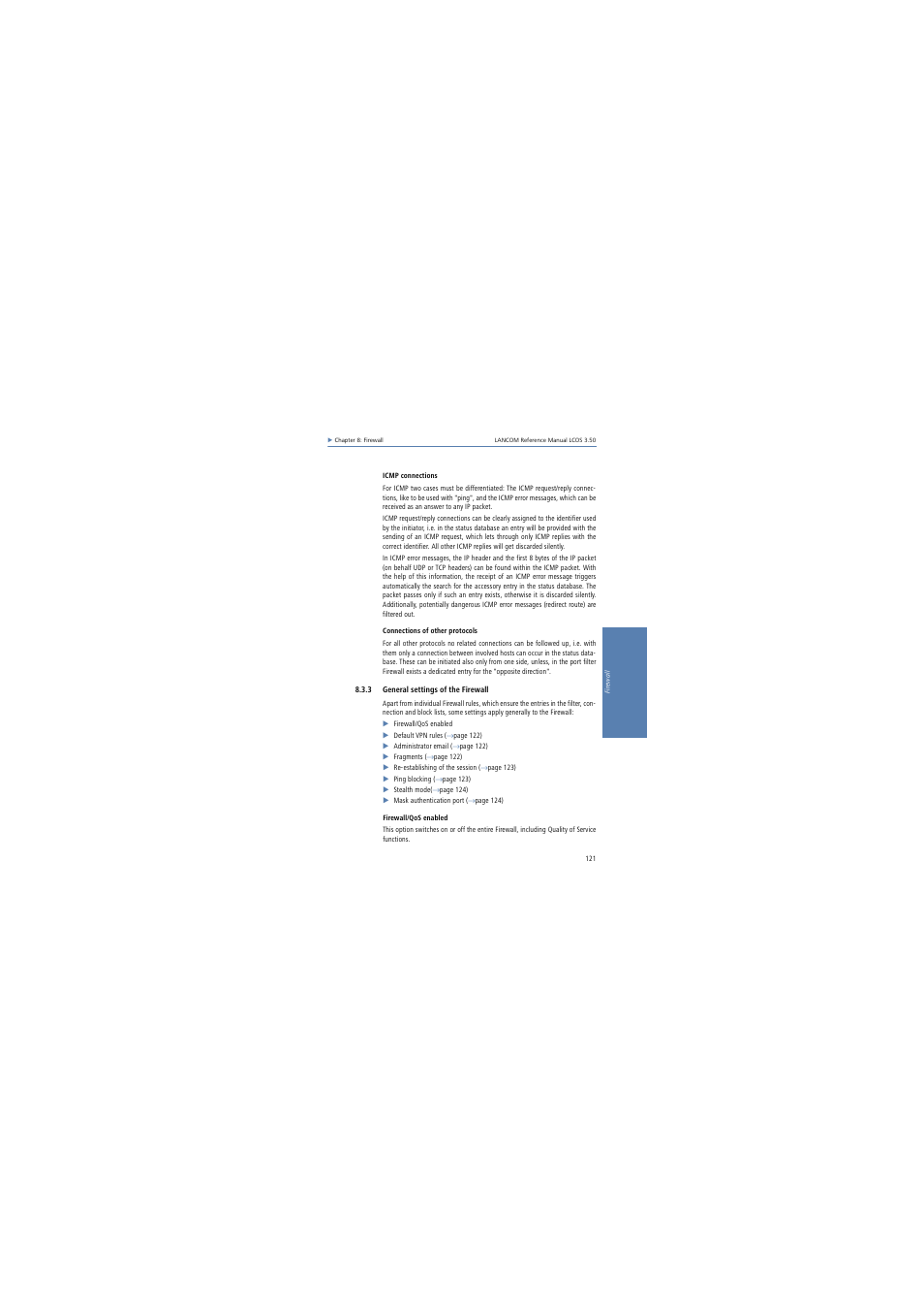 3 general settings of the firewall, D. (’firewall/qos enabled | Lancom Systems LCOS 3.50 User Manual | Page 121 / 346