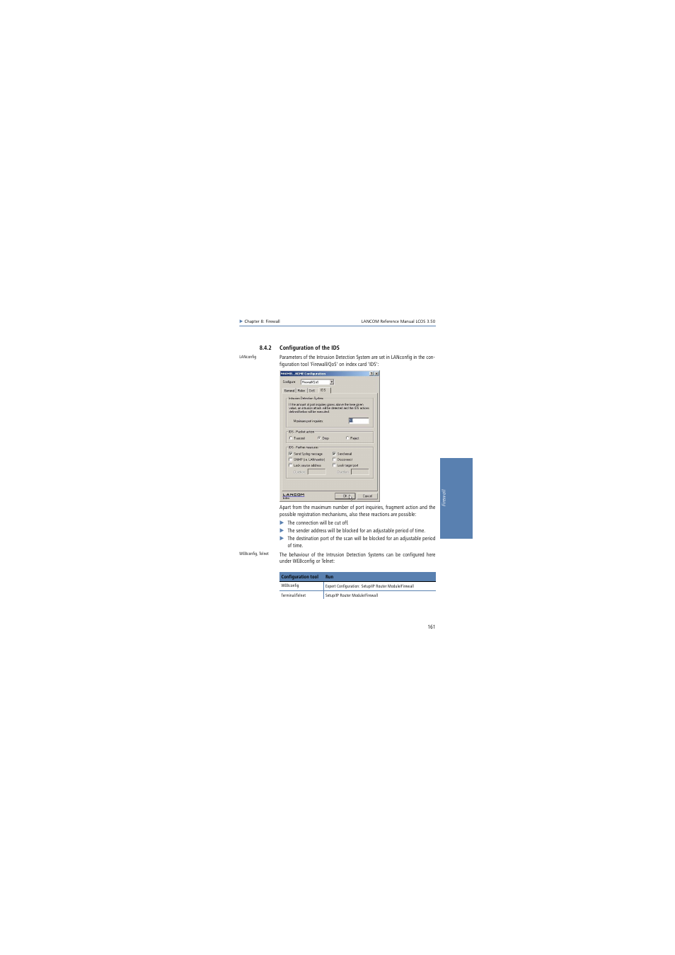 2 configuration of the ids | Lancom Systems LCOS 3.50 User Manual | Page 161 / 346