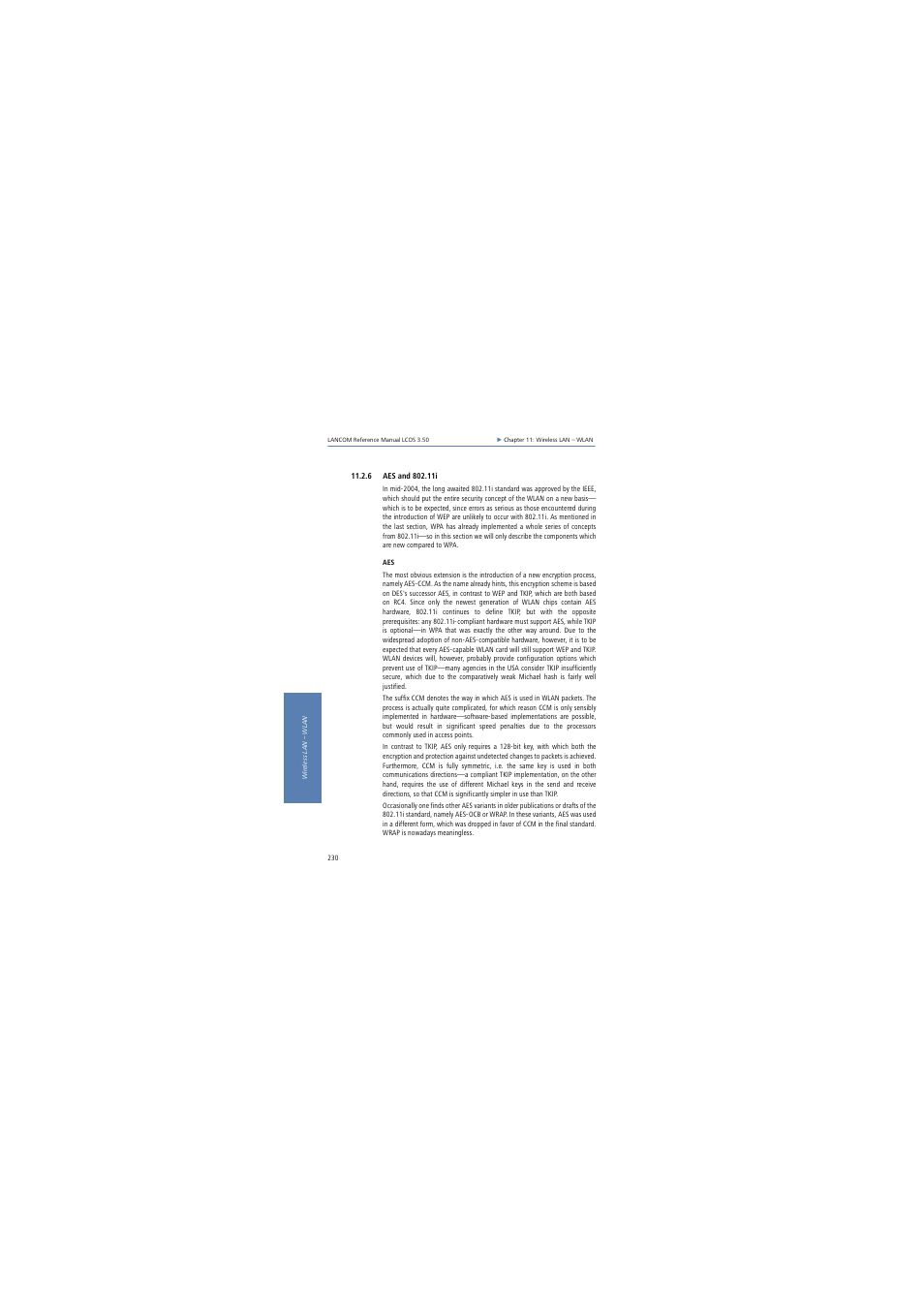 6 aes and 802.11i | Lancom Systems LCOS 3.50 User Manual | Page 230 / 346