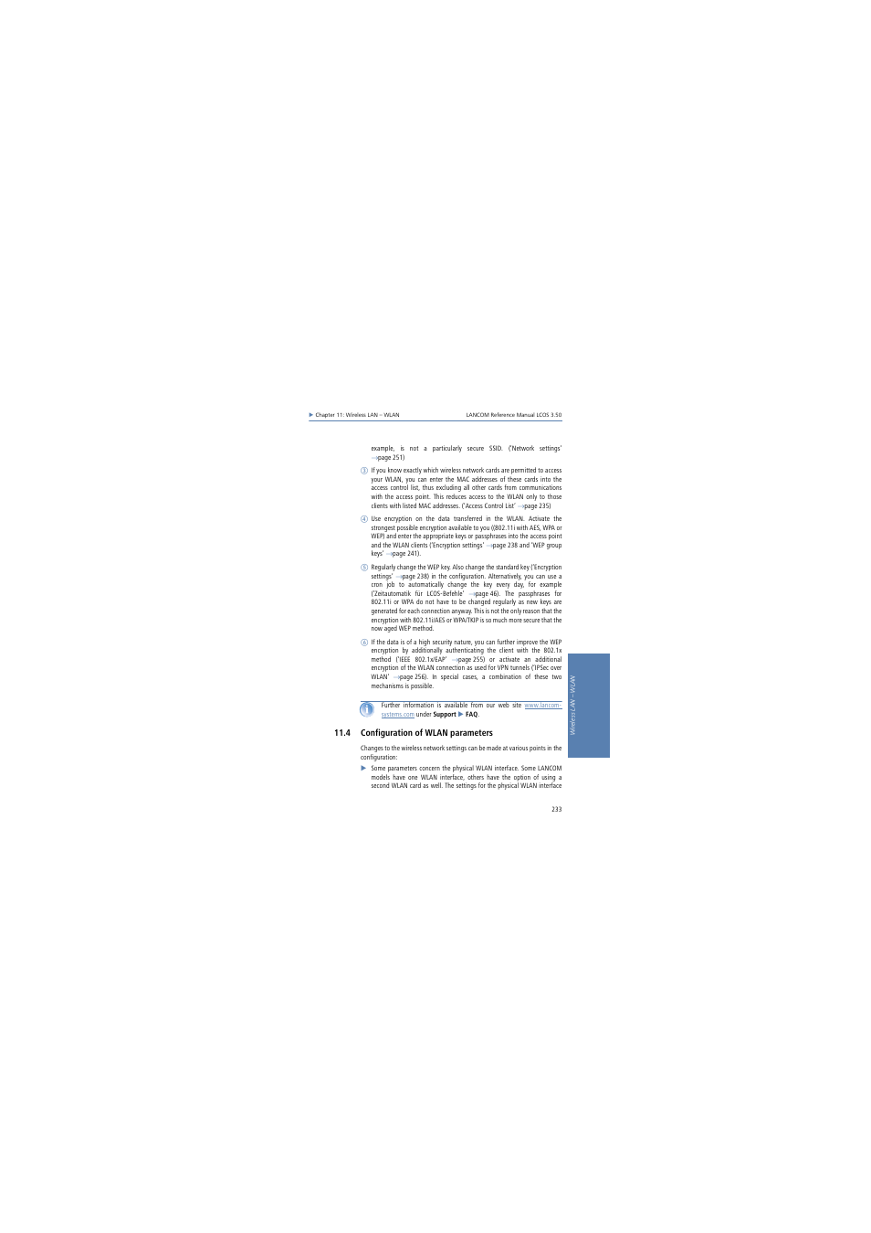 4 configuration of wlan parameters | Lancom Systems LCOS 3.50 User Manual | Page 233 / 346