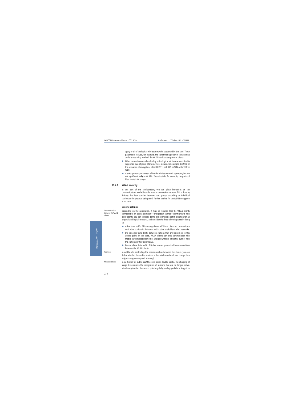 1 wlan security | Lancom Systems LCOS 3.50 User Manual | Page 234 / 346