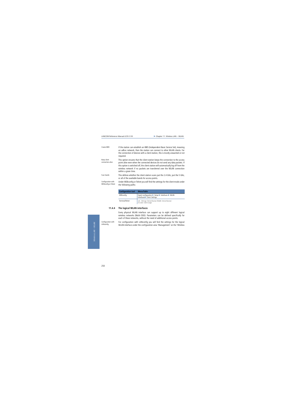 4 the logical wlan interfaces | Lancom Systems LCOS 3.50 User Manual | Page 250 / 346