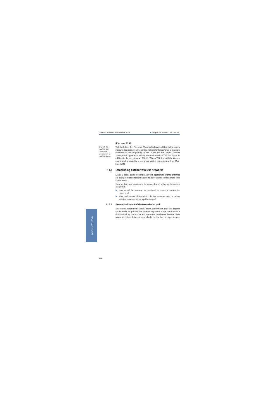 5 establishing outdoor wireless networks, 1 geometrical layout of the transmission path | Lancom Systems LCOS 3.50 User Manual | Page 256 / 346