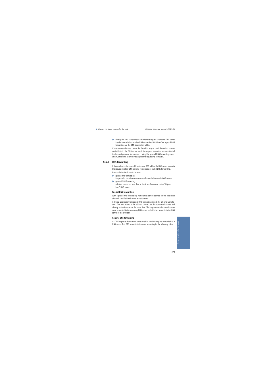 2 dns forwarding, Dns forwarding | Lancom Systems LCOS 3.50 User Manual | Page 279 / 346