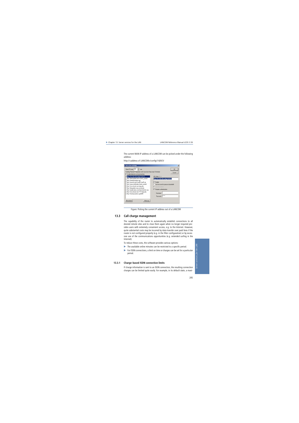 3 call charge management, 1 charge-based isdn connection limits | Lancom Systems LCOS 3.50 User Manual | Page 285 / 346