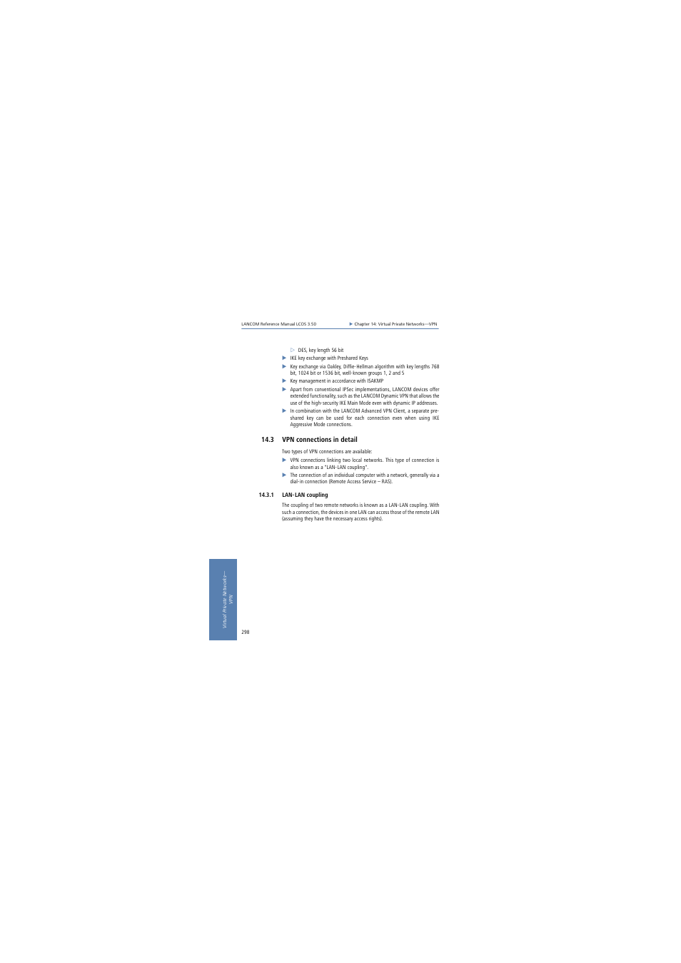 3 vpn connections in detail, 1 lan-lan coupling | Lancom Systems LCOS 3.50 User Manual | Page 298 / 346