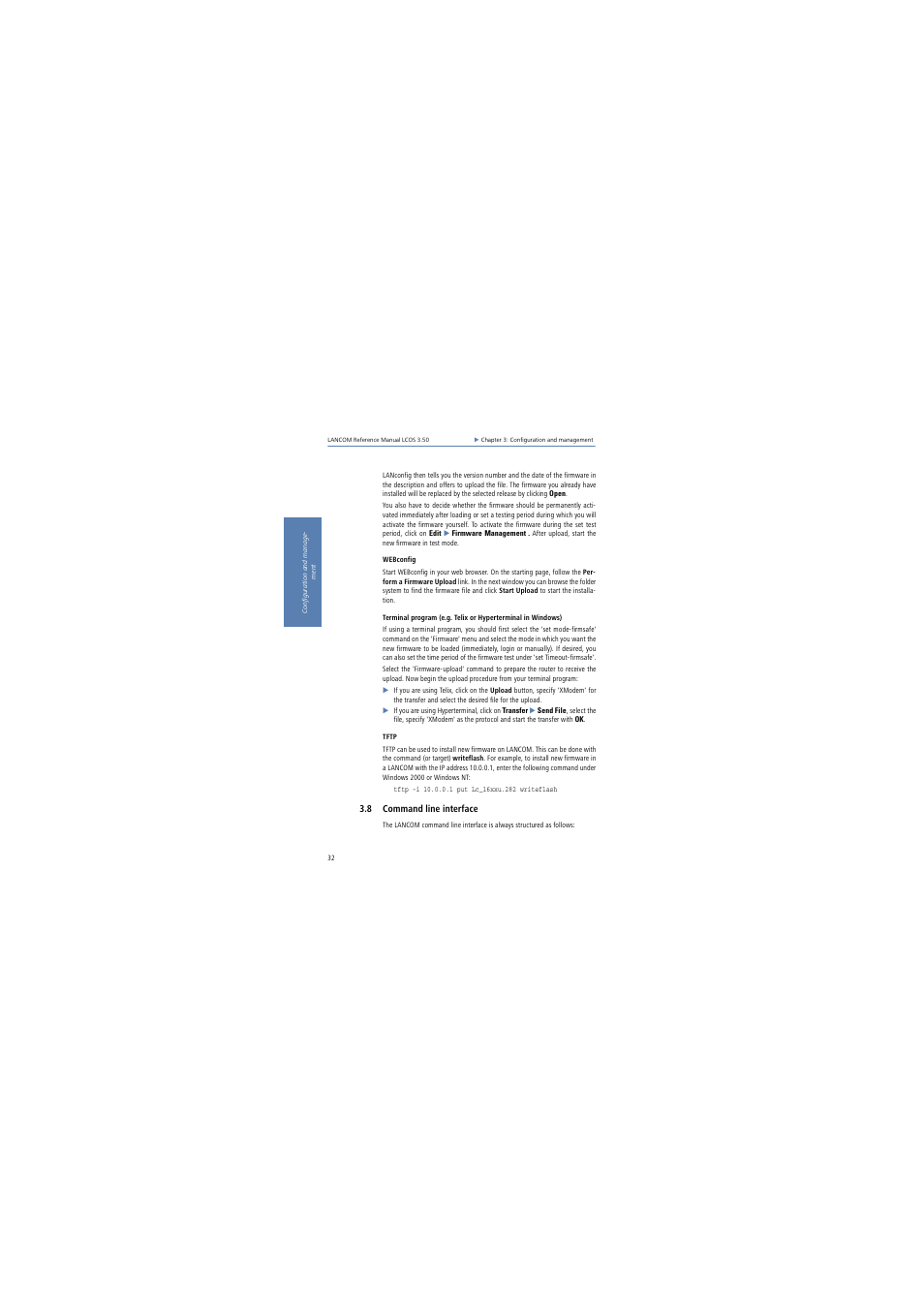 8 command line interface | Lancom Systems LCOS 3.50 User Manual | Page 32 / 346