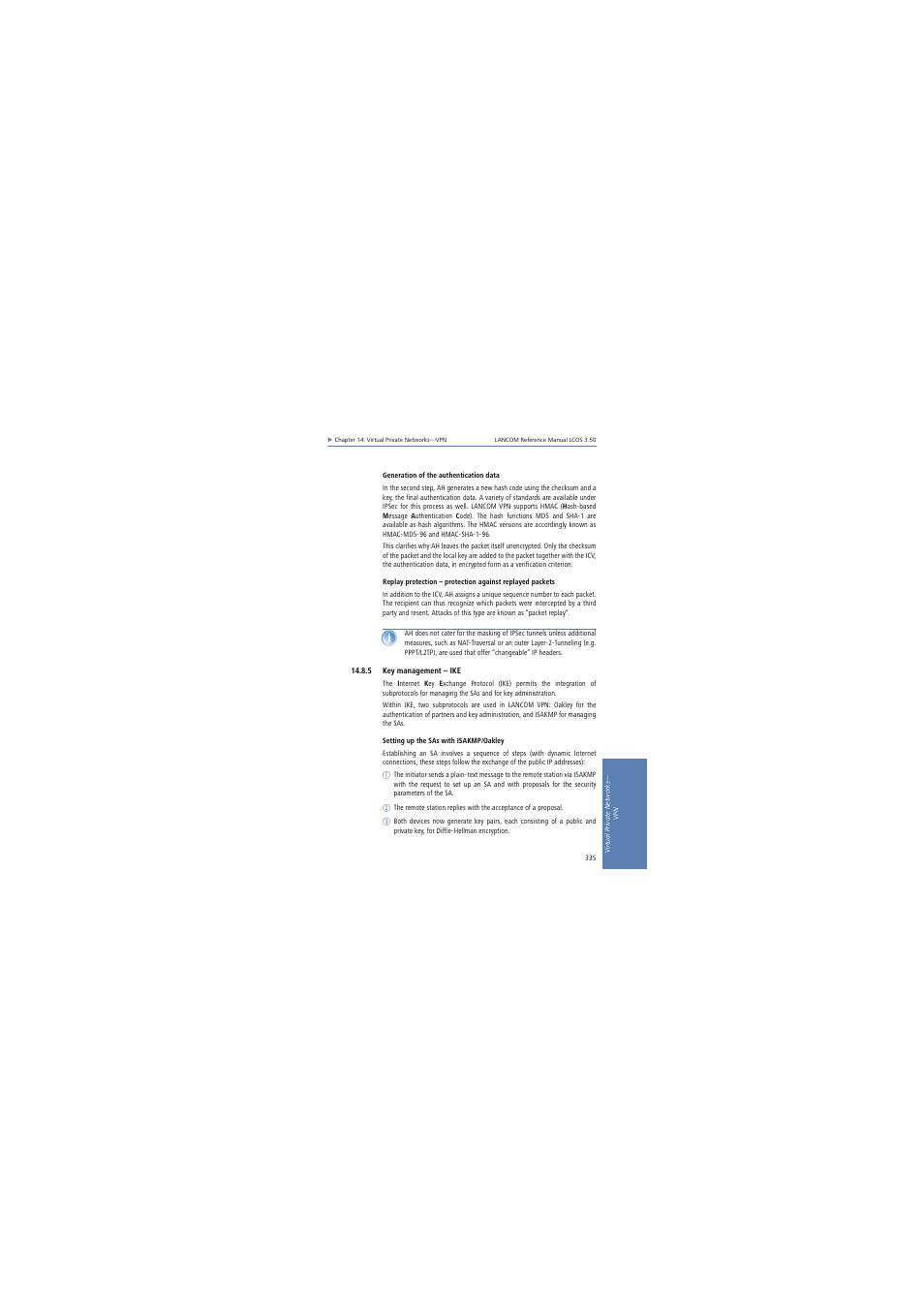 5 key management - ike, 5 key management – ike | Lancom Systems LCOS 3.50 User Manual | Page 335 / 346