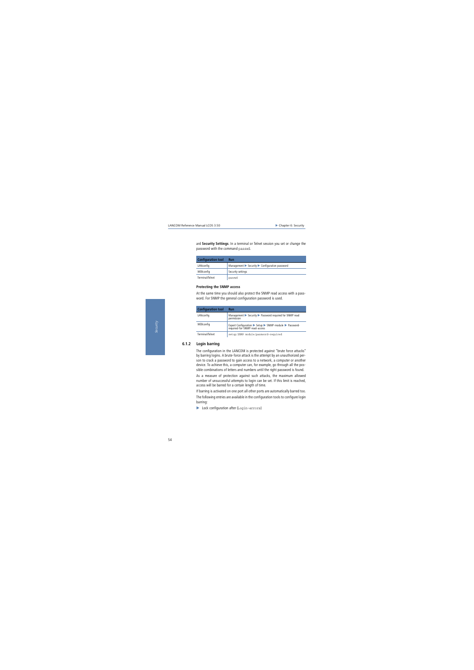2 login barring | Lancom Systems LCOS 3.50 User Manual | Page 54 / 346