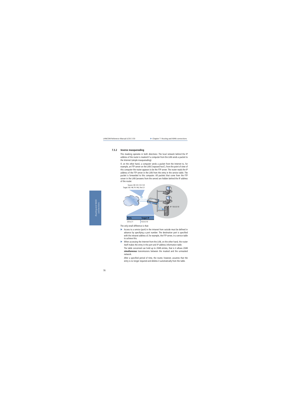2 inverse masquerading, Ading” (’inverse masquerading | Lancom Systems LCOS 3.50 User Manual | Page 78 / 346