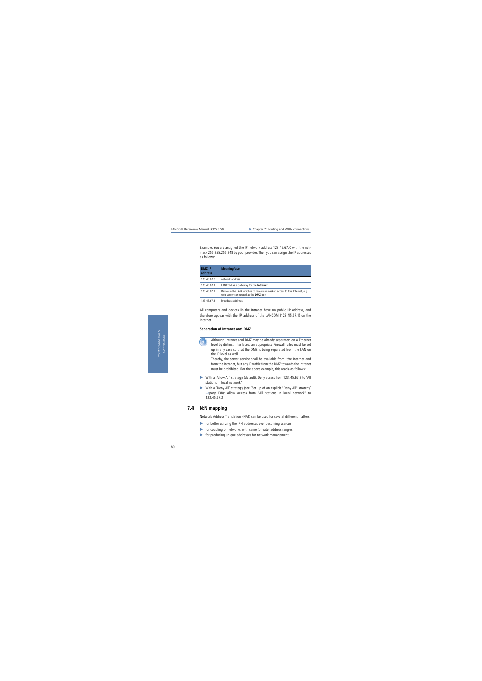4 n:n mapping | Lancom Systems LCOS 3.50 User Manual | Page 80 / 346