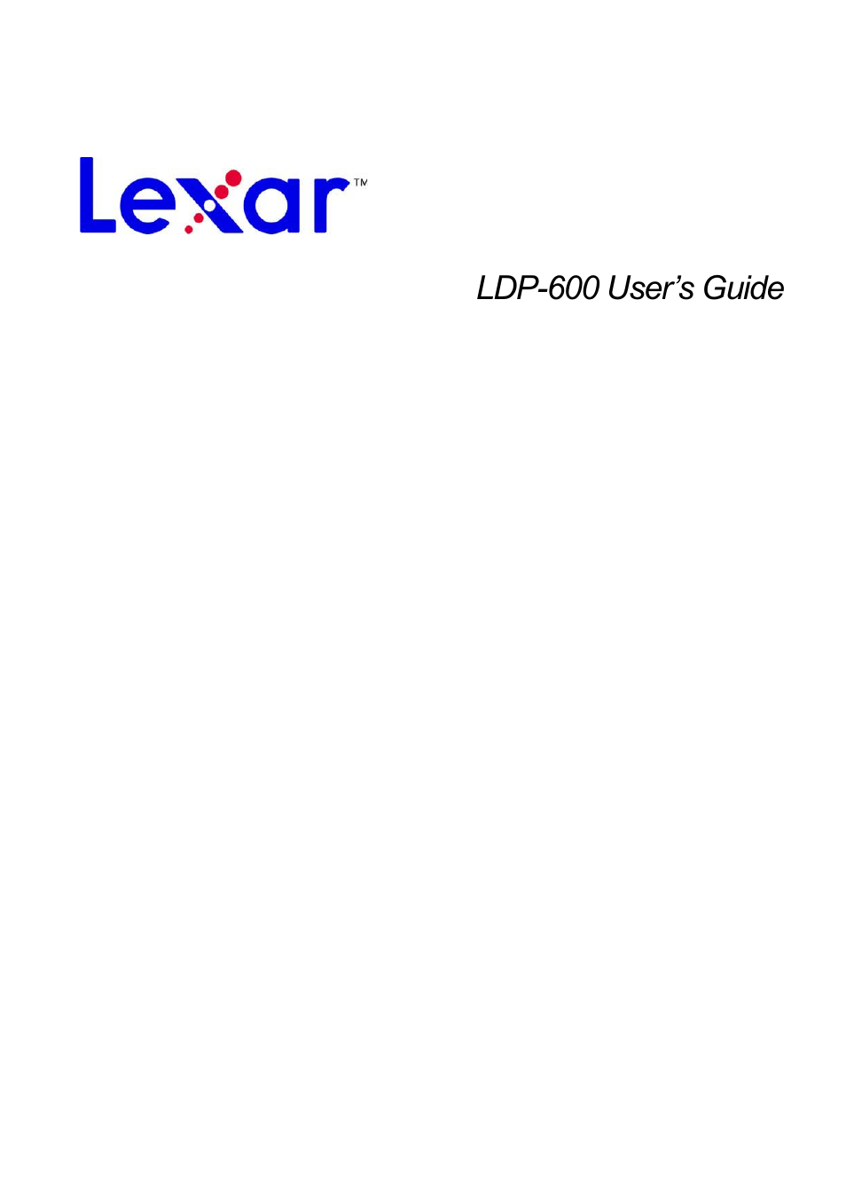 Lexar Media LDP-600 User Manual | 28 pages