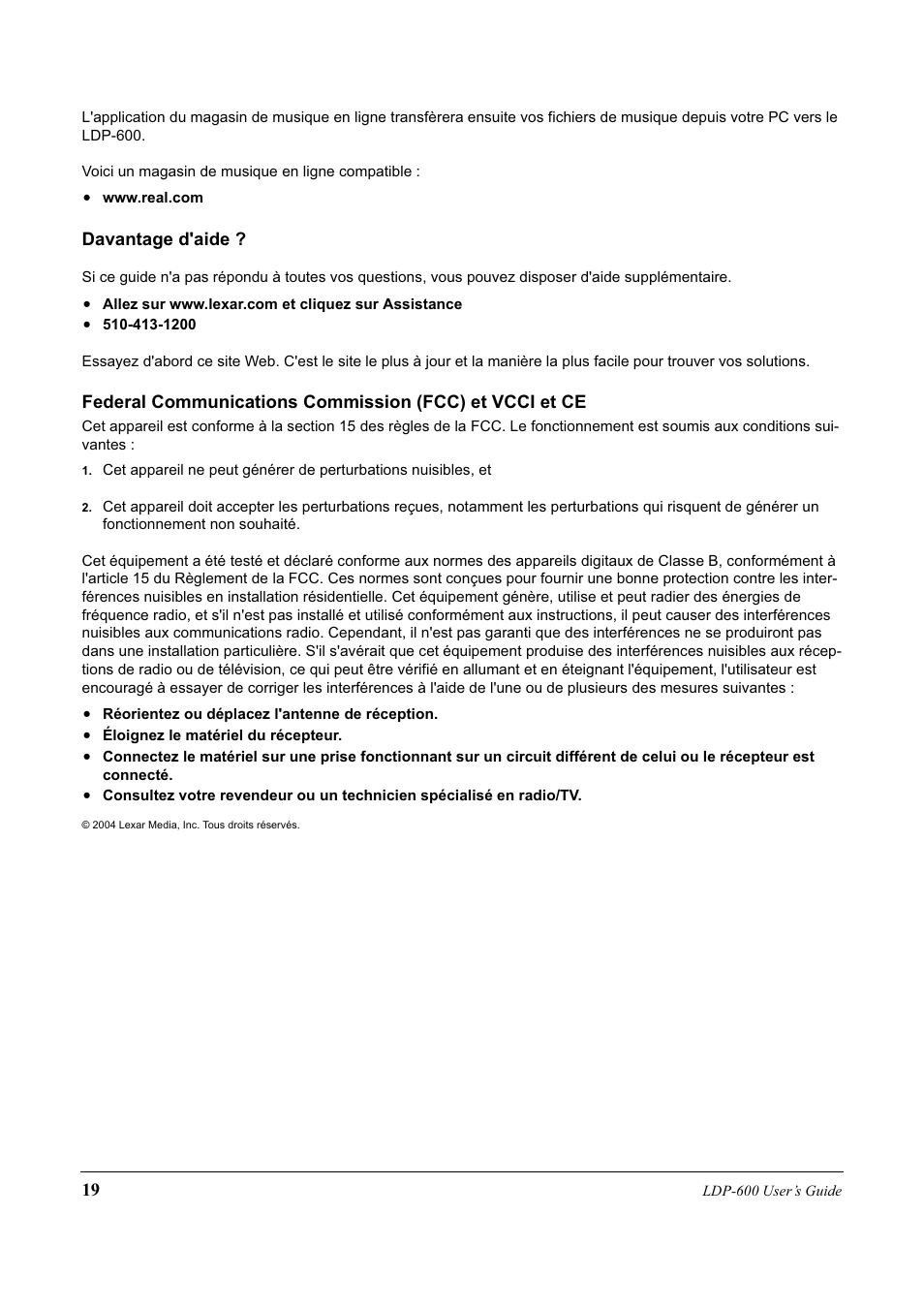 Lexar Media LDP-600 User Manual | Page 19 / 28
