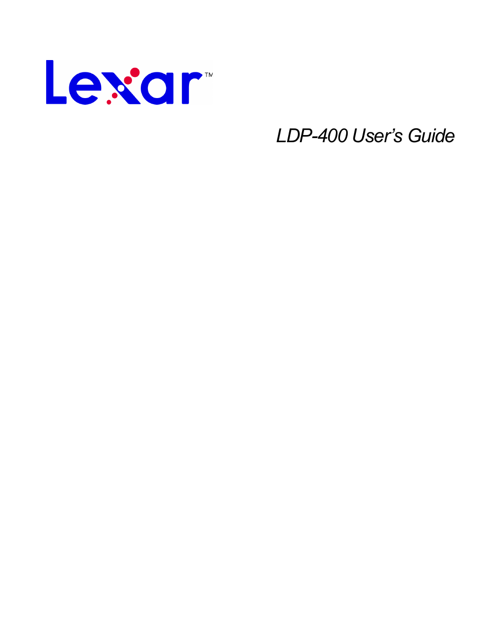 Lexar Media Lexar LDP-400 User Manual | 36 pages